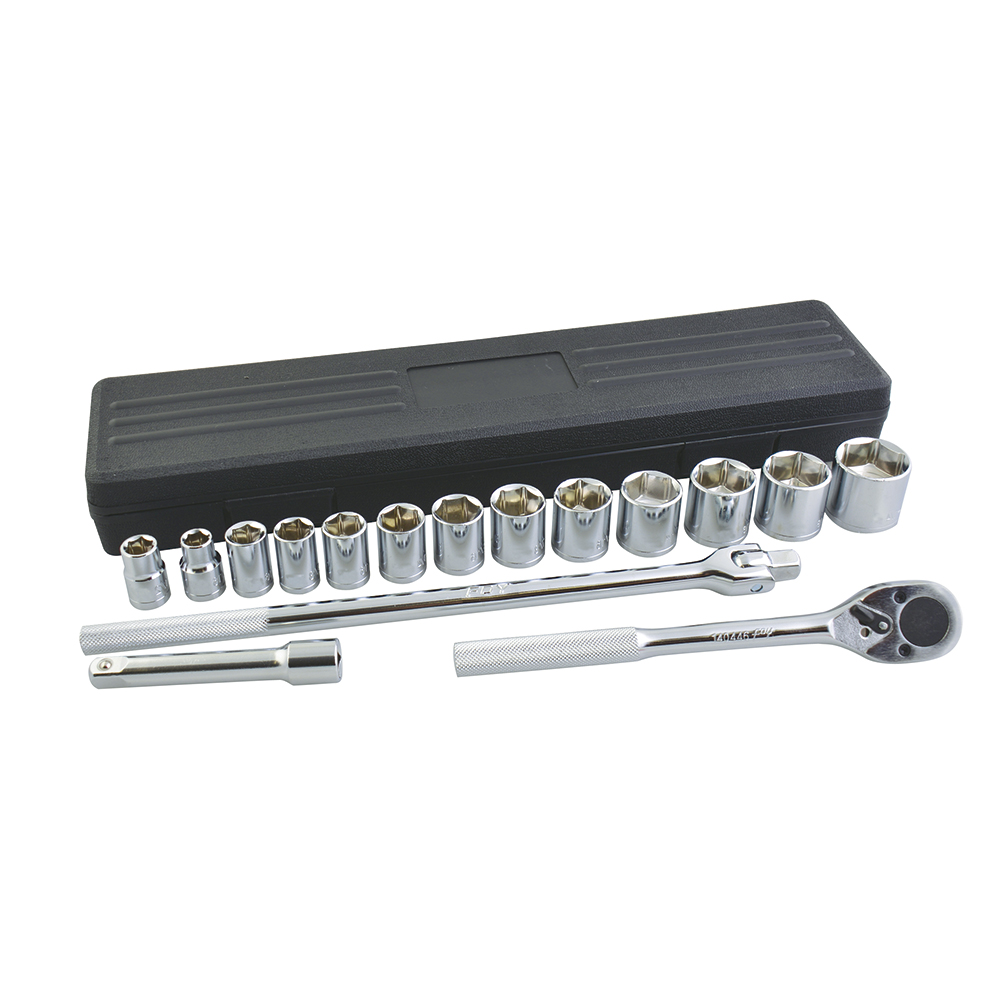 Juego de dados y accesorios cuadro de 1/2" en pulgadas, 16 piezas, Foy