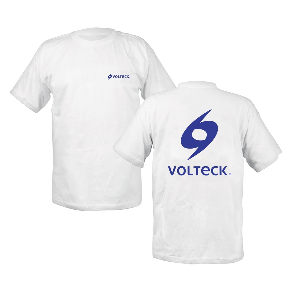 60411 / Playera blanca estampada 100% algodón, talla 40, Volteck