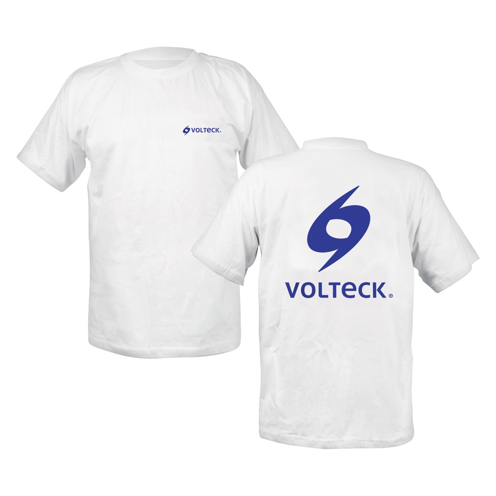 60412 / Playera blanca estampada 100% algodón, talla 42, Volteck