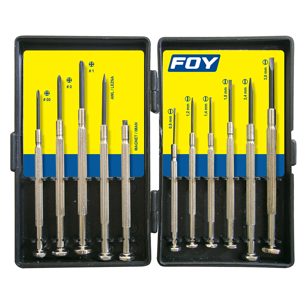 Juego de destornilladores de precisión combinados, 11 piezas, Foy