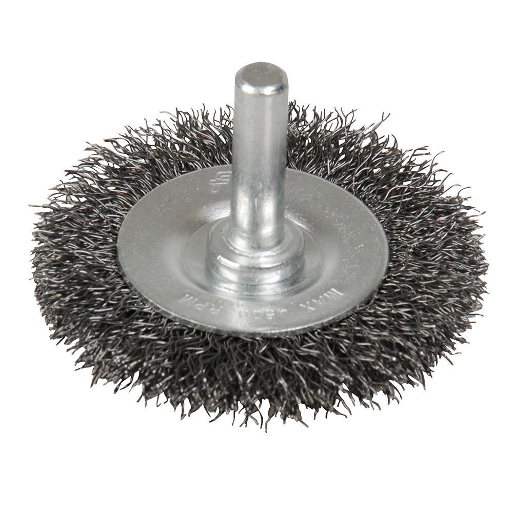 Carda copa ondulada alambre delgado 3" x 0.17 con zanco 1/4", Foy