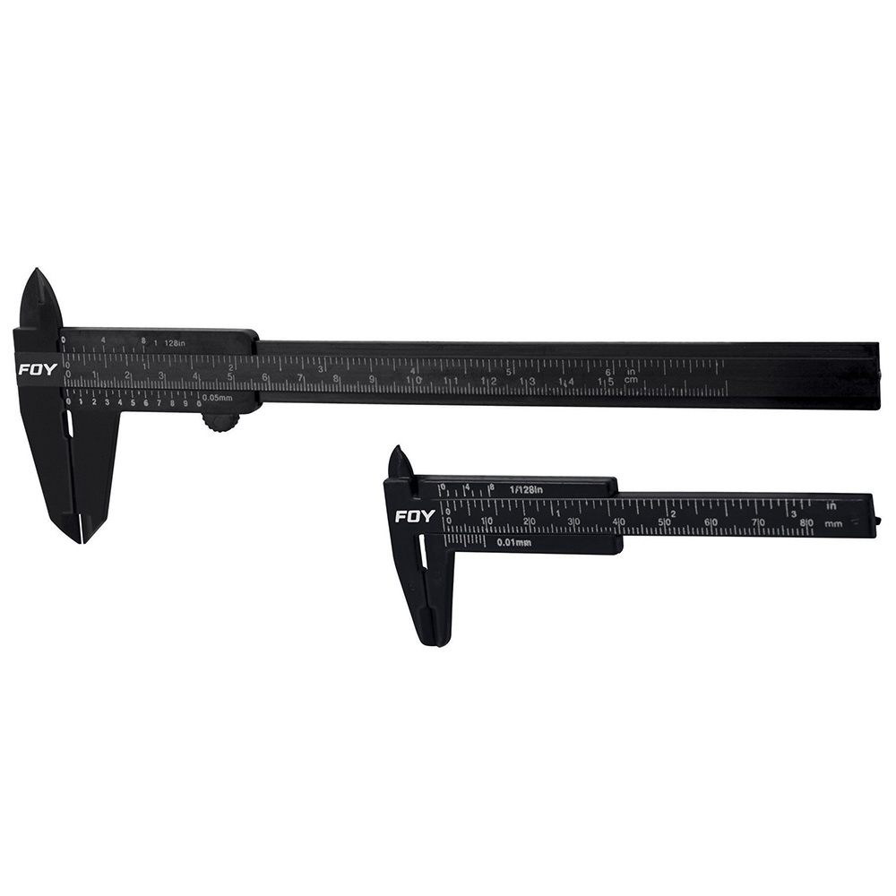 Juego de calibradores pie de rey vernier plásticos 3" y 6", Foy