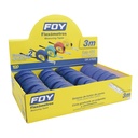 Flexómetros con carcasa de plástico azul en display 3 m x 1/2", 24 piezas, Foy