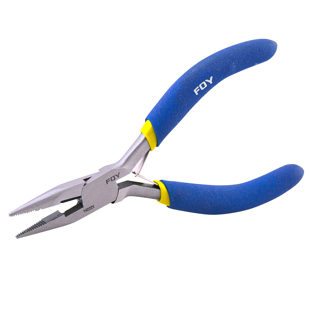 Mini pinza con mango de vinil para electrónica de 4-5/8", corte lateral, Foy