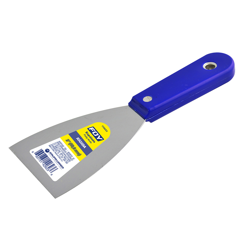 Espátula rígida de acero de alto carbón con mango plástico 2", Foy