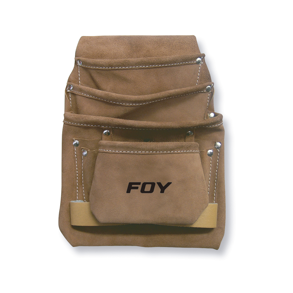 Estuche portaherramientas de carnaza con 4 bolsillos, Foy