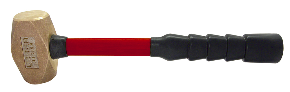 Marro de bronce anti-chispas con mango de fibra de vidrio de 15", 3.1 lb, Urrea