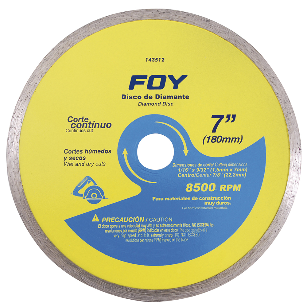 Disco de diamante continuo, 7", Foy