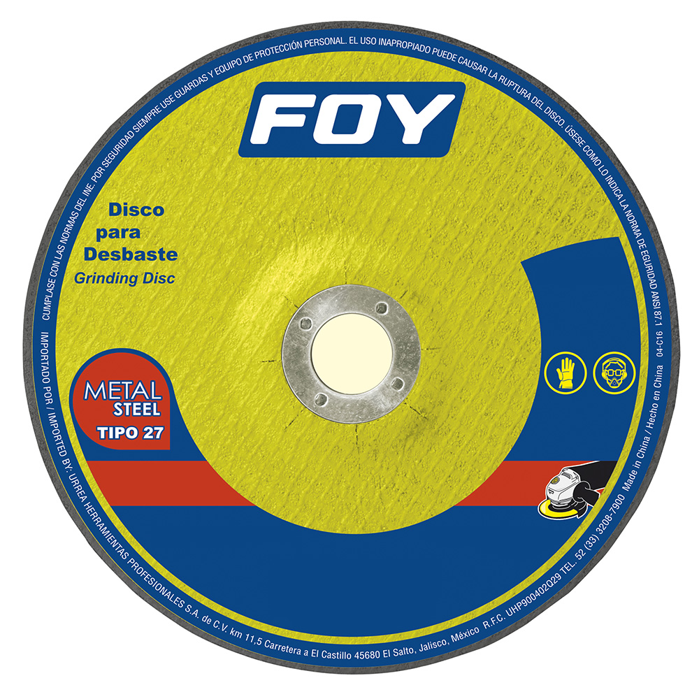 Disco abrasivo tipo 27 para metal 7" x 3 mm, Foy