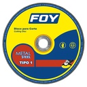 Disco abrasivo tipo 1 para metal 9" x 3 mm, Foy