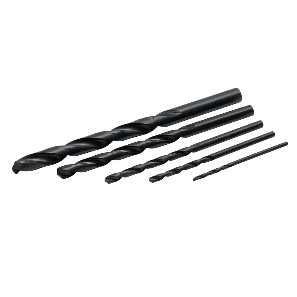 Juego de 5 brocas negras de acero de alta velocidad zanco recto, Foy