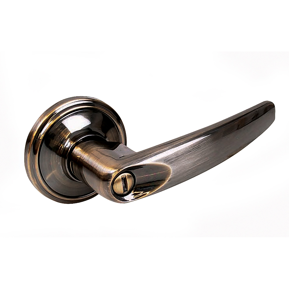 Manija tubular recta función entrada y recámara, latón antiguo, llave estándar, blíster, Lock
