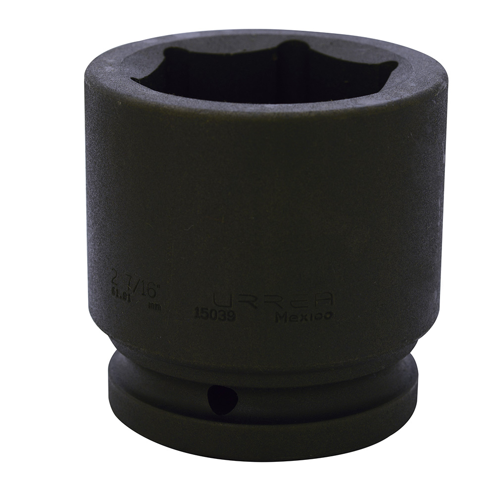 Dado de impacto en pulgadas cuadro de 1-1/2", 6 puntas, 2-7/16", Urrea