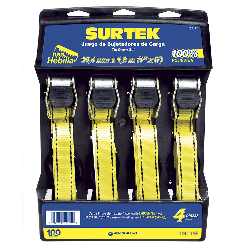 Juego de sujetadores tipo hebilla, 4 piezas, Surtek