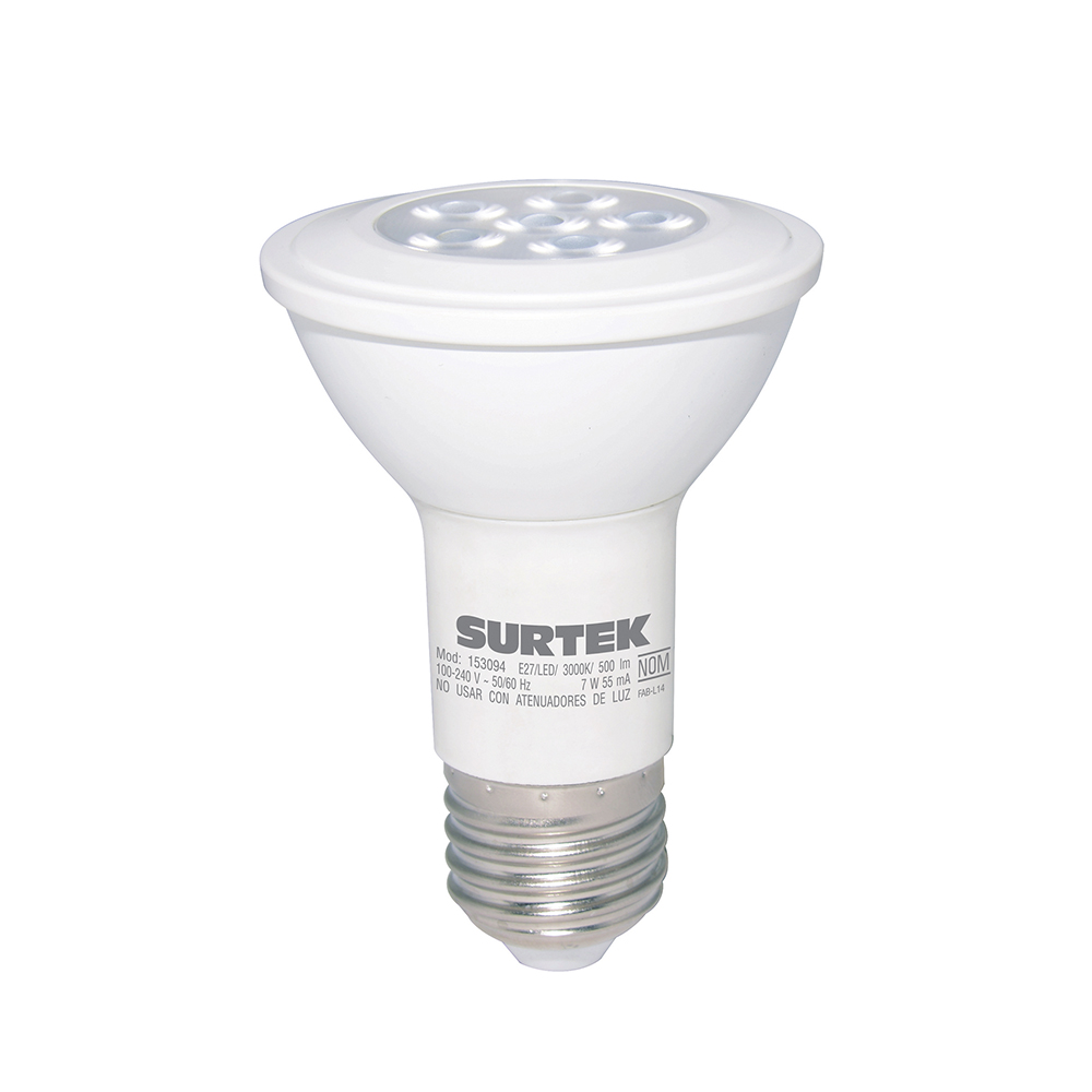 Lámpara de LED Tipo PAR20, 7 W luz cálida, Surtek