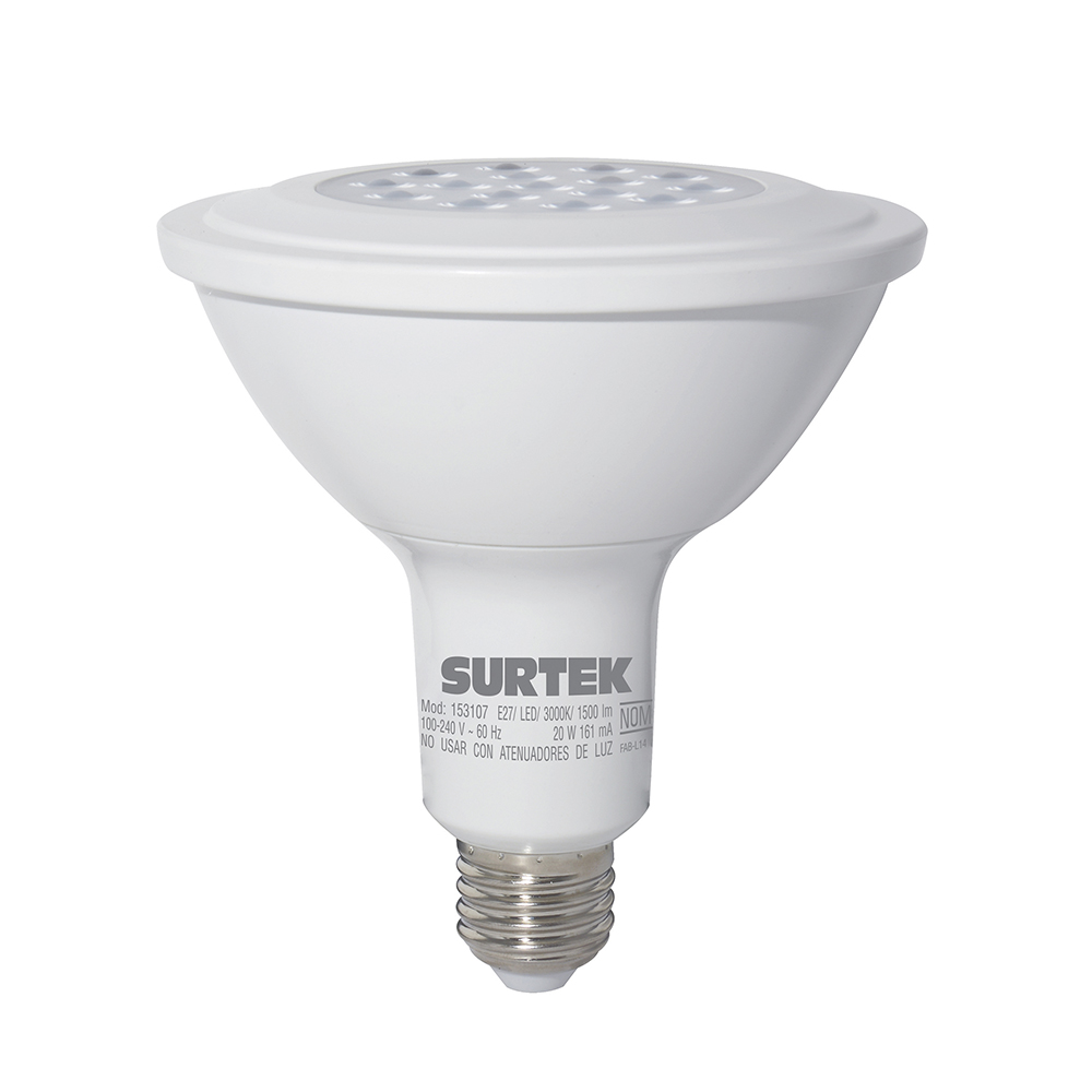 Lámpara de LED Tipo PAR38, 20 W luz cálida, Surtek