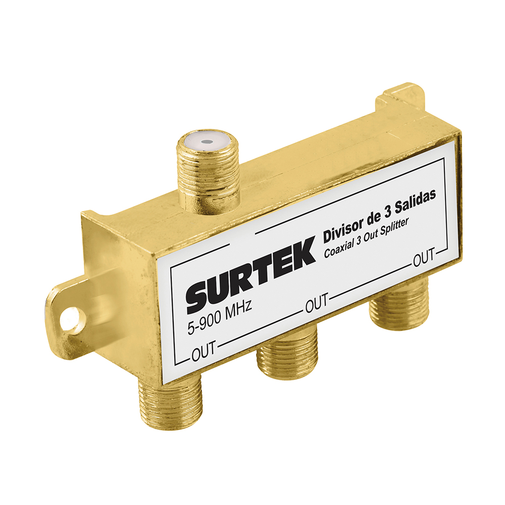 Divisor coaxial , 1 entrada 3 salidas, Surtek