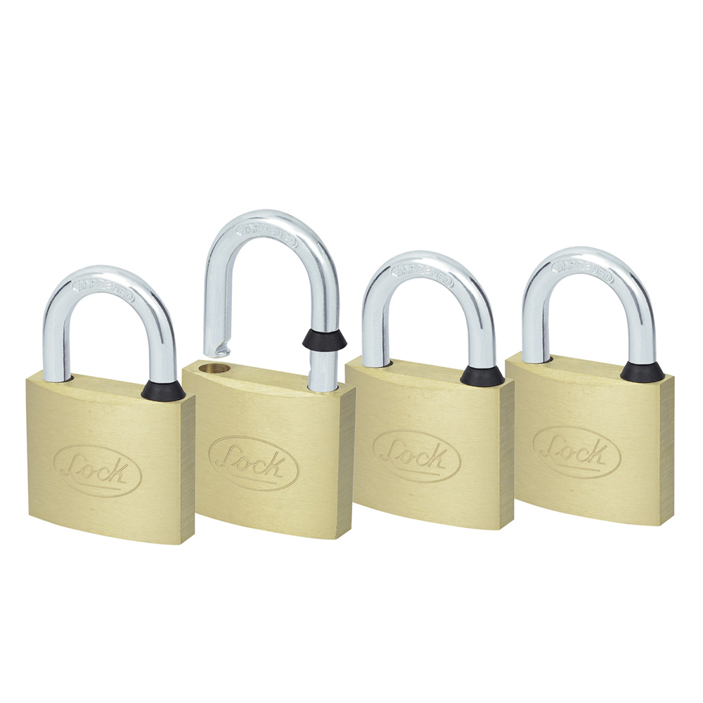 Juego de 4 candados de latón cortos 40 mm, llave estándar, Lock