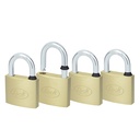 Juego de 4 candados de latón cortos 40 mm, llave estándar, Lock