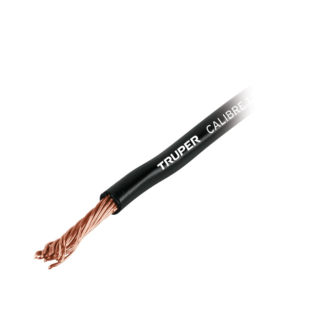 101115 / Carrete con 3.5 m de cable primario negro calibre 12, Truper