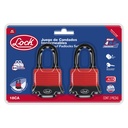 Juego de 2 candados impermeables largos 40 mm, llave estándar, Lock