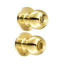 Pomo tubular bola función entrada, latón brillante, llave estándar, blíster, Lock