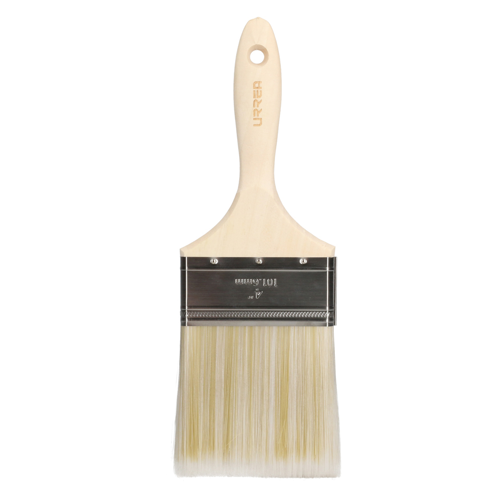 Brocha de cerdas de poliéster con mango de madera de 4", Urrea