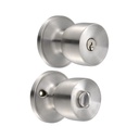 Pomo tubular copa recta función recámara, acero inoxidable, llave estándar, blíster, Lock