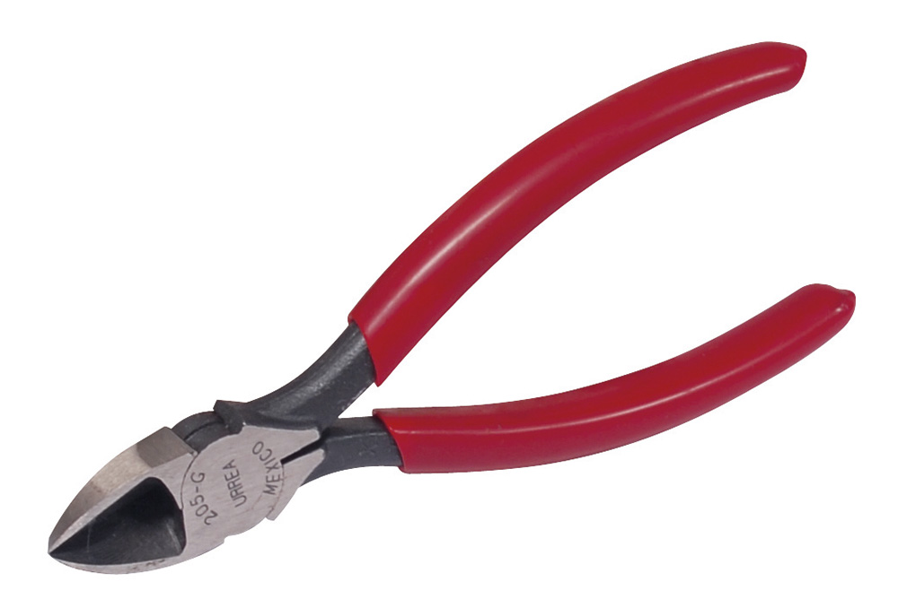 Pinza con mango rubber grip de 5-13/32" corte diagonal, Urrea