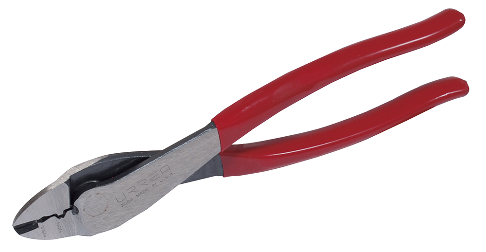 Pinza con mango rubber grip de 9-1/2" alta palanca poncha terminal, Urrea