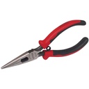 Pinza con mango bimaterial de 6-23/32" punta larga corte lateral con resorte, Urrea