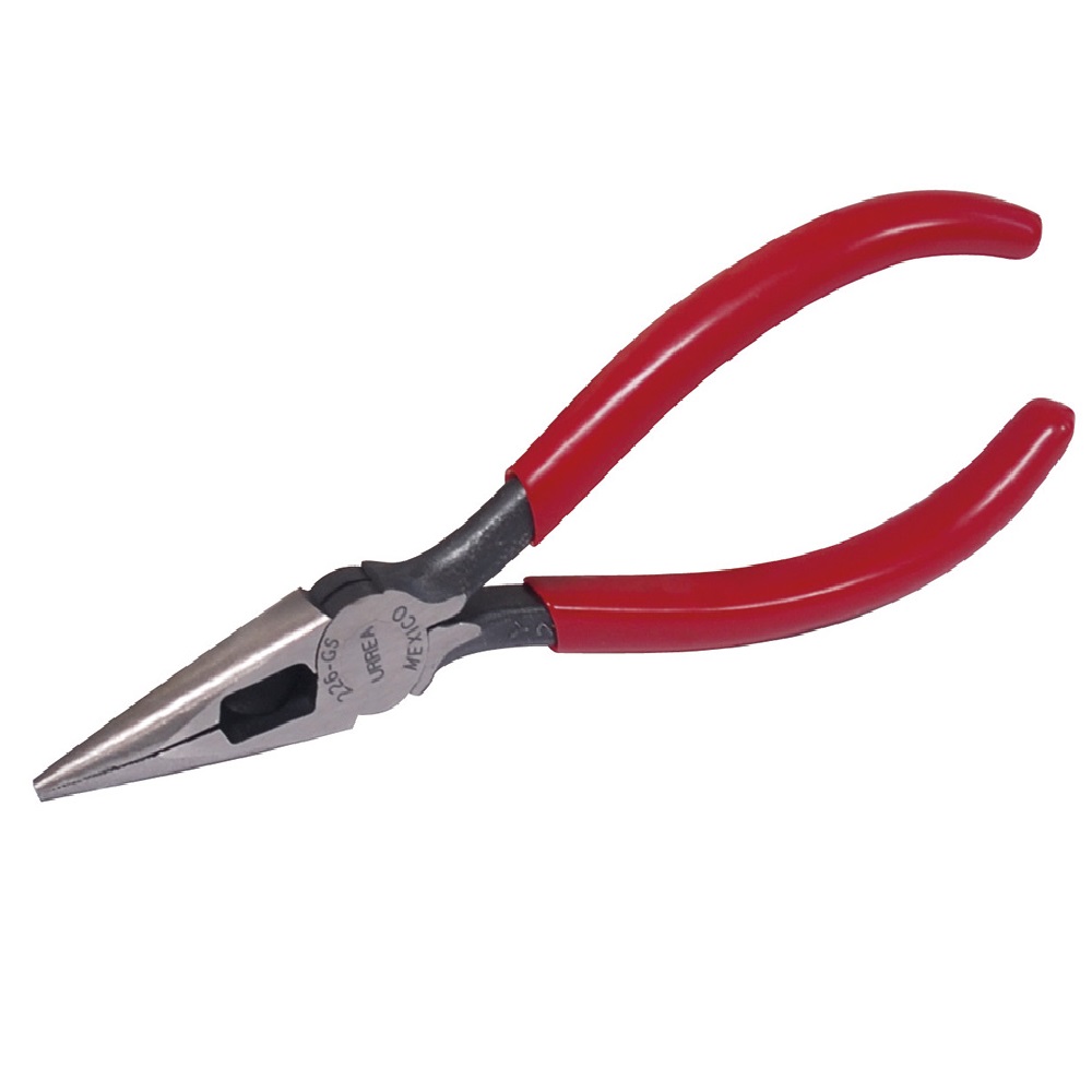 Pinza con mango rubber grip de 6-1/4" punta cónica corte lateral, Urrea