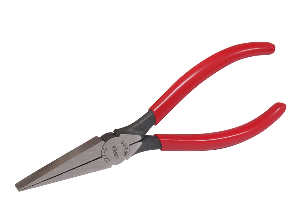Pinza con mango rubber grip de  6-5/8" punta plana, Urrea