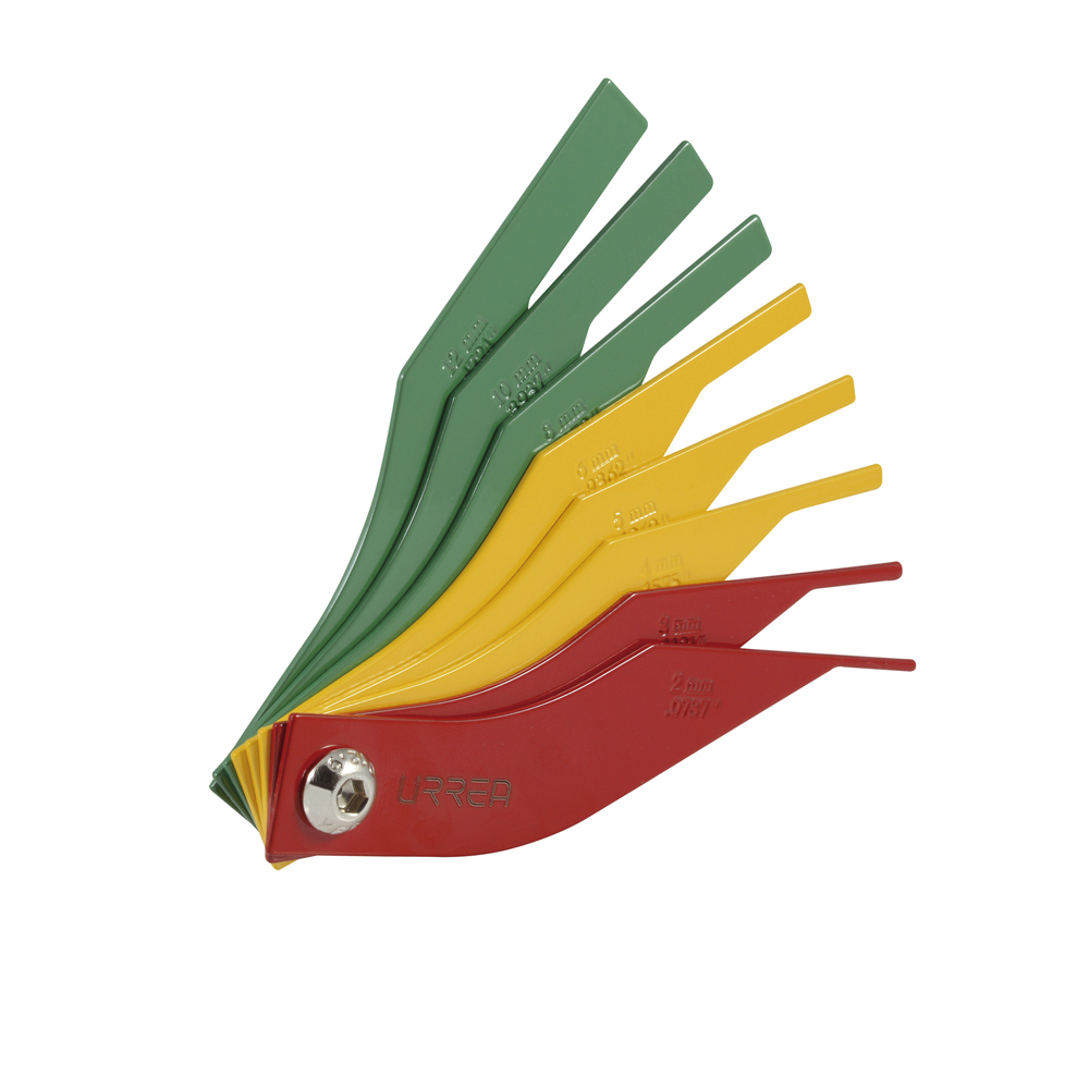 Calibrador de balatas métrico, 8 hojas, Urrea