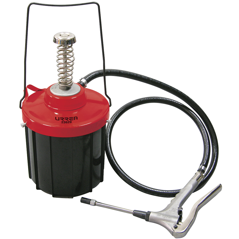 Inyector de grasa con cubeta de alta presión alto volumen de 5 kg, 10,000 psi, Urrea
