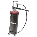 Inyector de grasa con cubeta de palanca con ruedas de 20 kg, 4,000 psi, Urrea