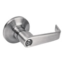 Manija tubular plana función baño, níquel satinado, llave estándar, blíster, Lock