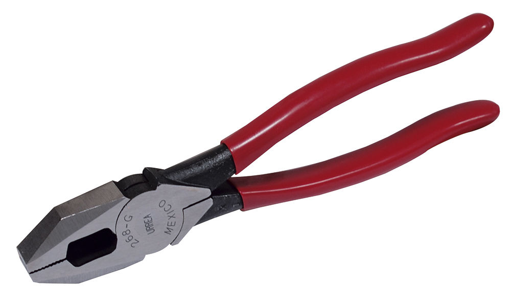 Pinza con mango rubber grip de 8-17/32" corte lateral, Urrea