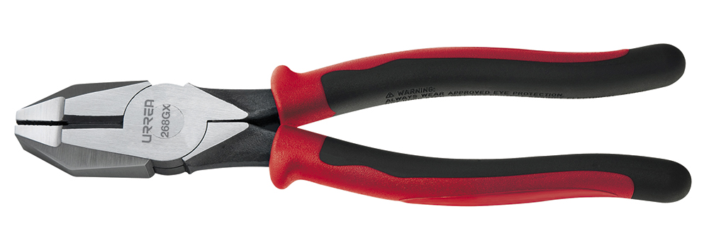 Pinza con mango bimaterial de 9-3/8" corte lateral alta palanca, Urrea