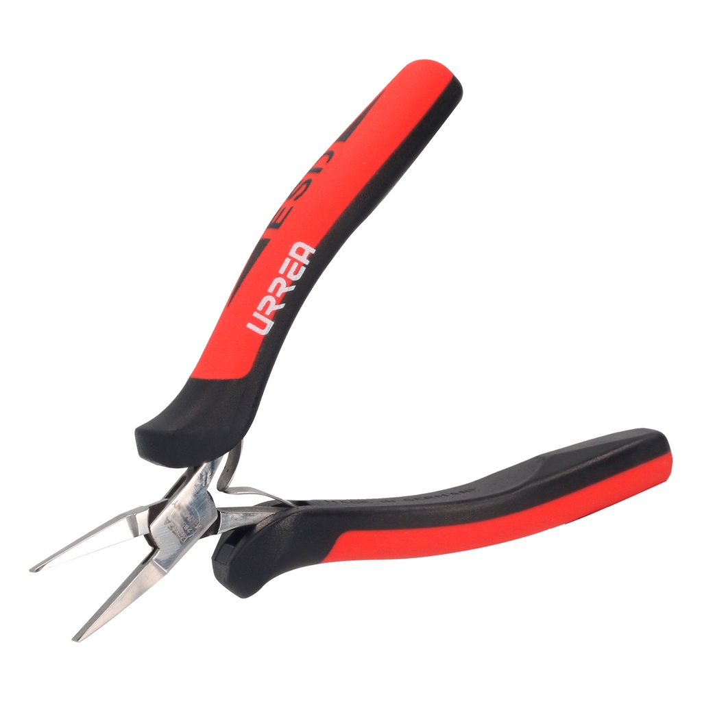 Pinza ESD para electrónica de 4-3/4" punta larga plana, Urrea