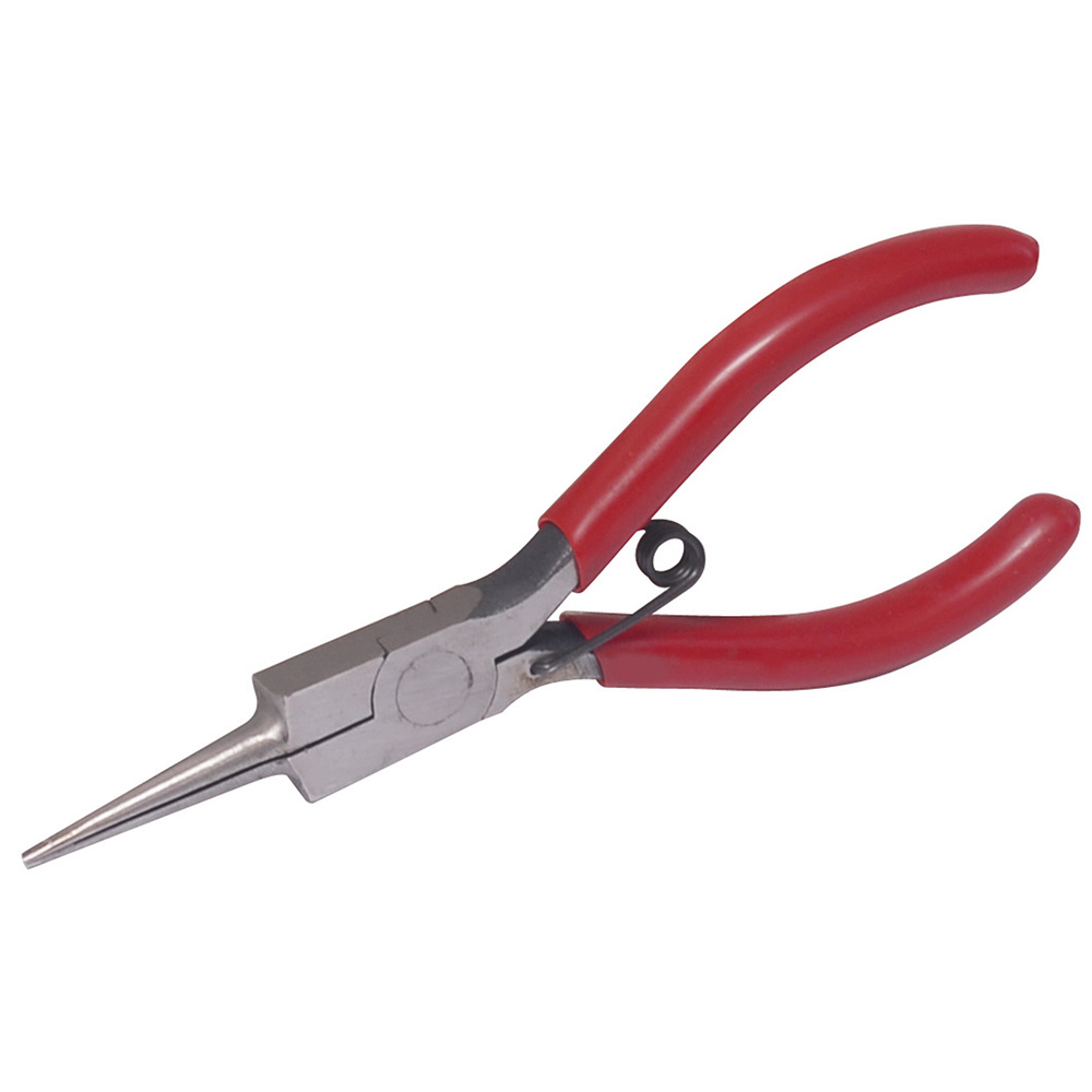 Pinza con mango rubber grip para electrónica de 5-5/8" punta aguja recta, Urrea