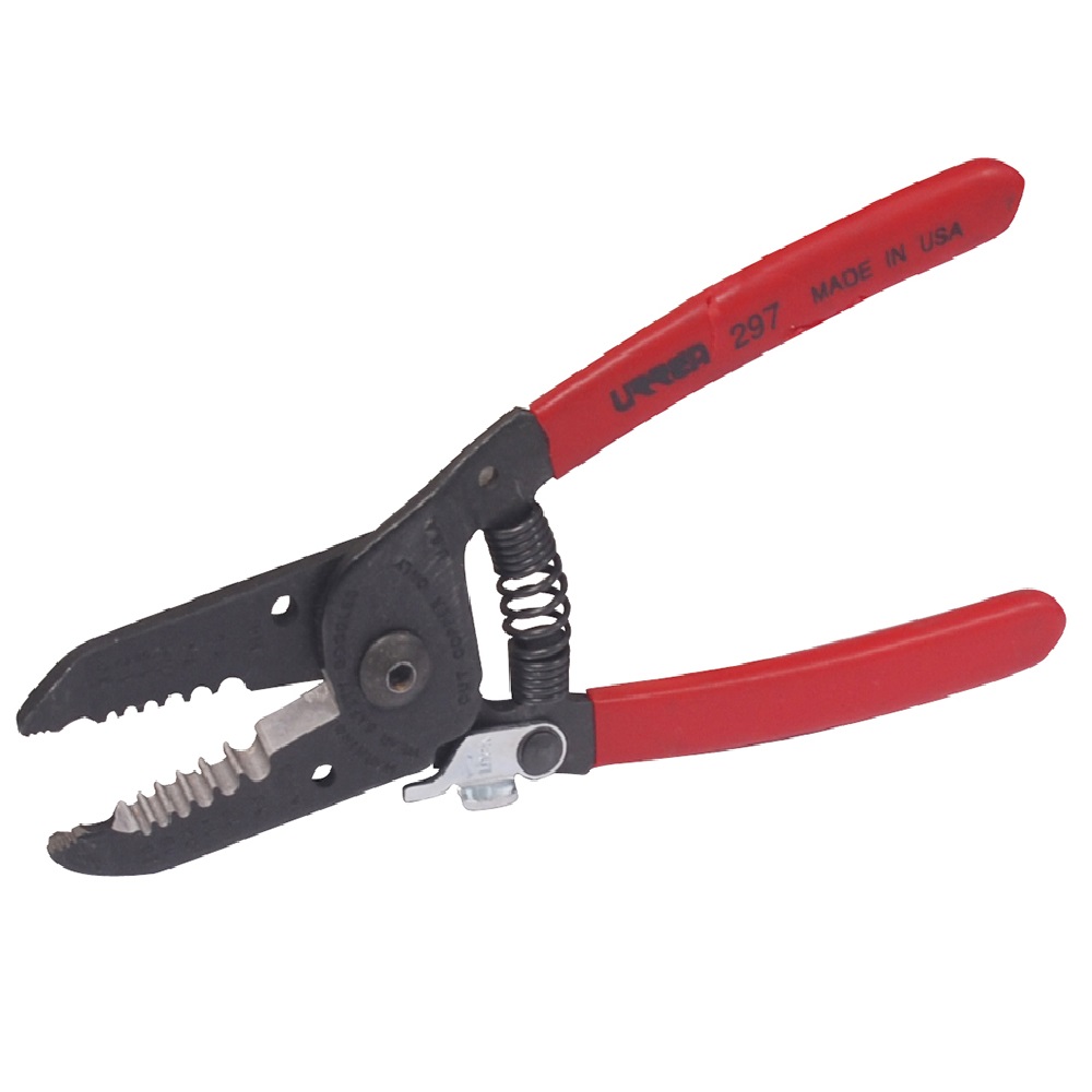 Pinza con mango air cushion pelacable 10-20 AWG de 6-3/4" alta palanca con seguro, Urrea