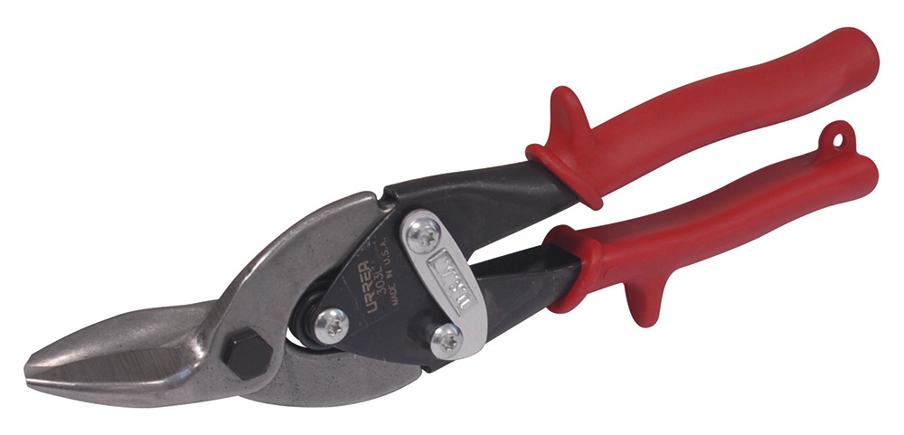 Tijeras con mango rubber grip para hojalatero tipo aviación izquierda, 10", Urrea