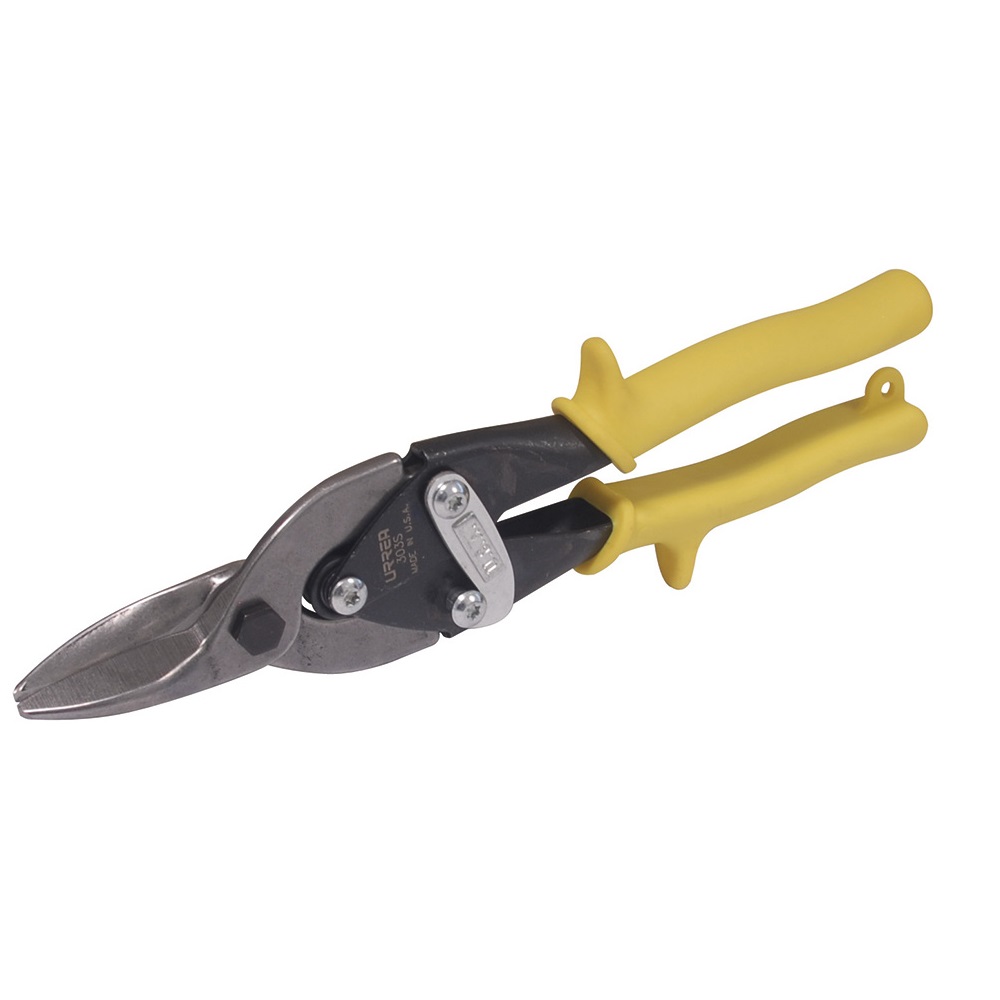 Tijeras con mango rubber grip para hojalatero tipo aviación recta, 10", Urrea