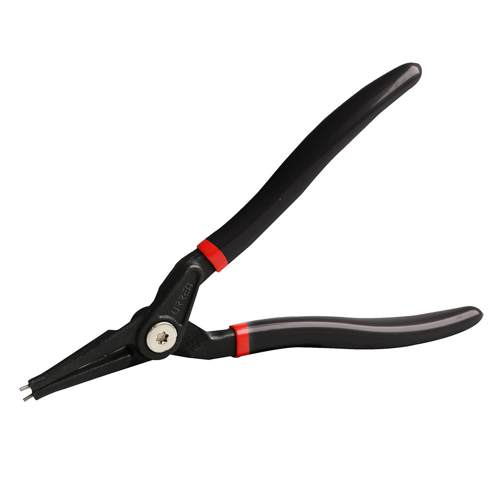 Pinza con mango de vinil para anillos de retención forjadas tipo externo ángulo de 0°, Urrea