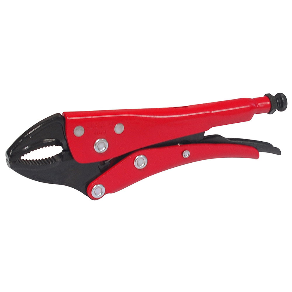 Pinza de presión de 7-31/64" quijada curva con corta alambre, Urrea