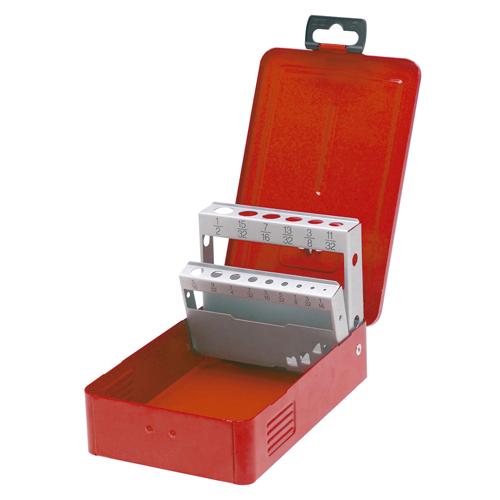 Caja metálica para 15 brocas roja 7" x 4" x 2", Urrea