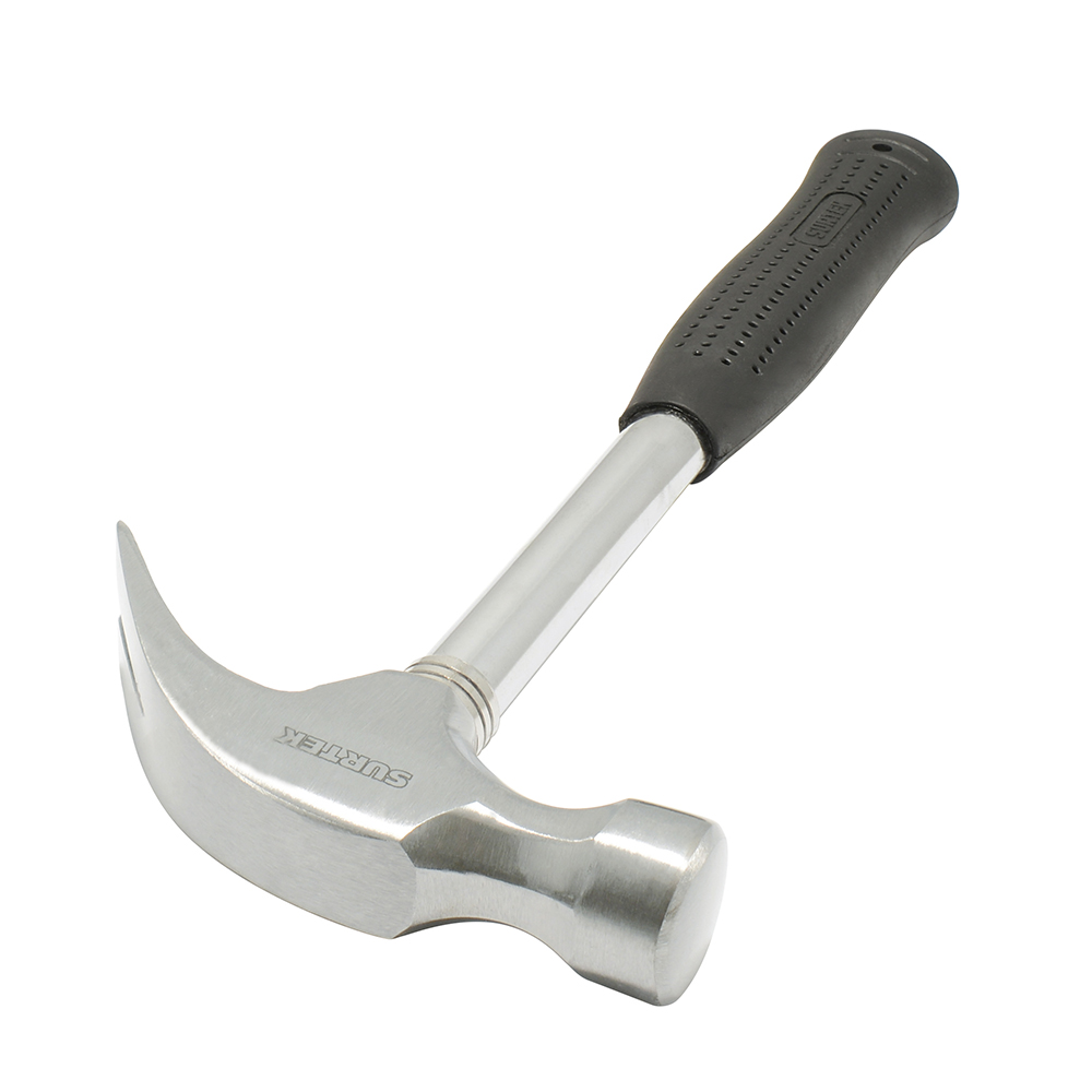 Martillo de uña curva con mango tubular de 13", 16 oz, Surtek