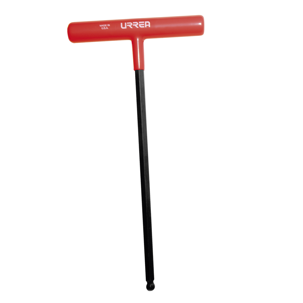 Llave hexagonal larga tipo "T" punta de bola ergonómica en pulgadas, 1/8", Urrea