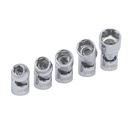 Juego de 5 dados flexibles en pulgadas cuadro de 1/4", 6 puntas, en riel, Urrea